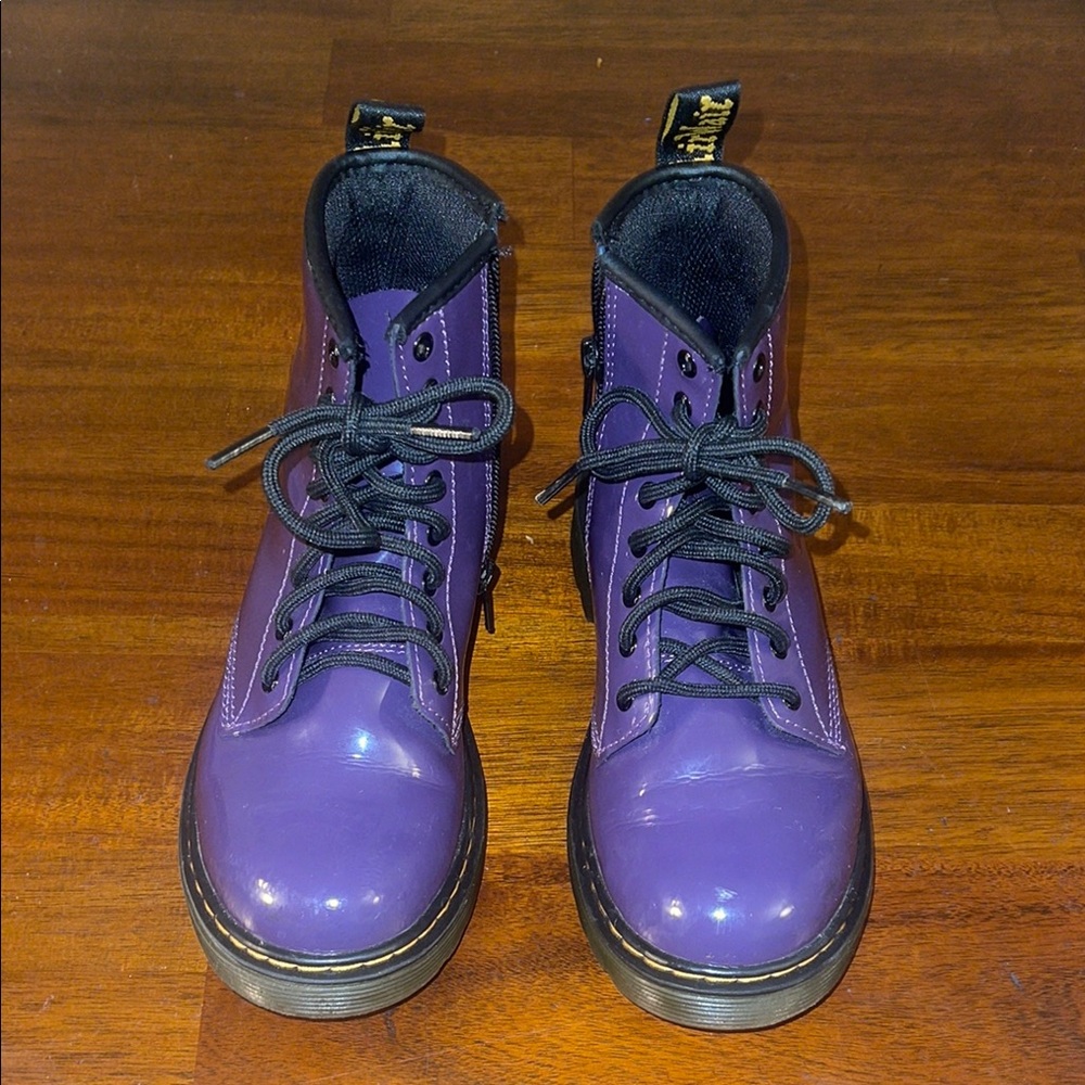 Dr. Marten Youth 1460 Purple Zip/Lace Boots. U.S. 3.